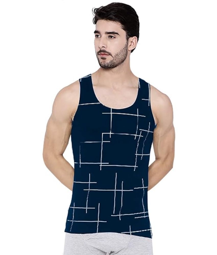     			JUGULAR Pack of 1 Cotton Basic Vest For Men ( Navy )