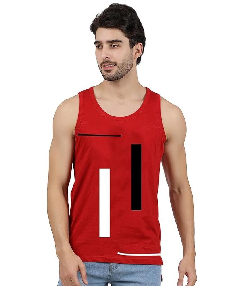     			JUGULAR Pack of 1 Cotton Basic Vest For Men ( Red )