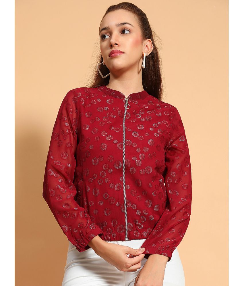     			Oxolloxo - Polyester Maroon Bomber Jackets Pack of 1