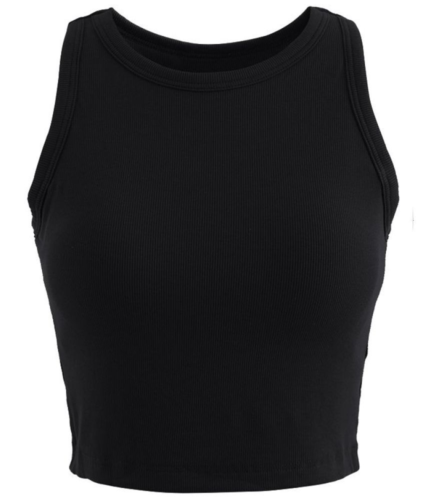     			TOOCHKI Black Polyester Women's Crop Top ( Pack of 1 )