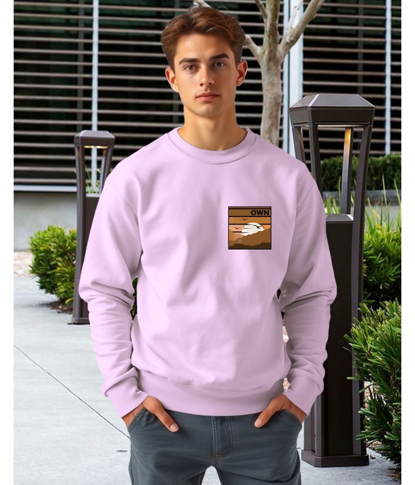     			AOOSH Fleece Round Neck Men's Sweatshirt - Lavender ( Pack of 1 )