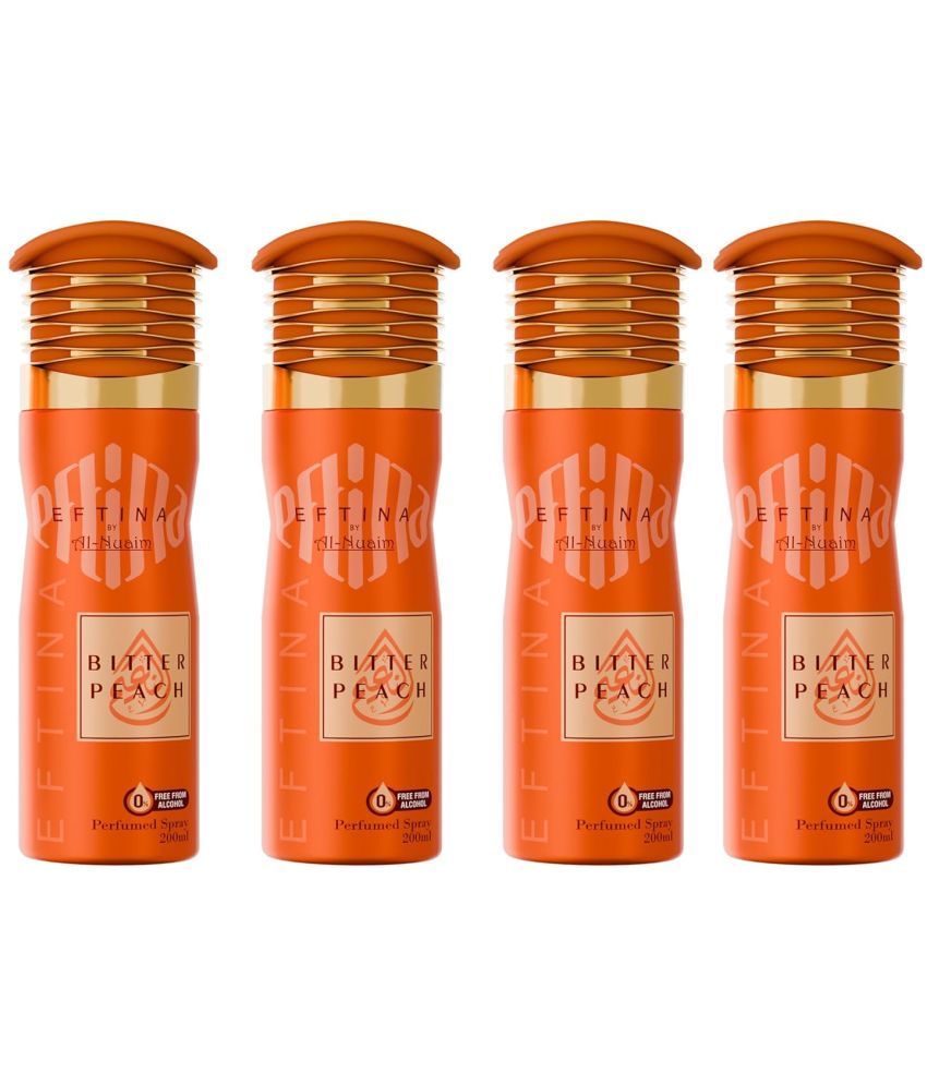     			Al-Nuaim Bitter Peach Deodorant Spray for Unisex 800 ml ( Pack of 4 )