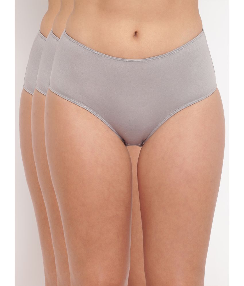     			BASIICS By La Intimo Pack of 3 Cotton Briefs For Women ( Grey )