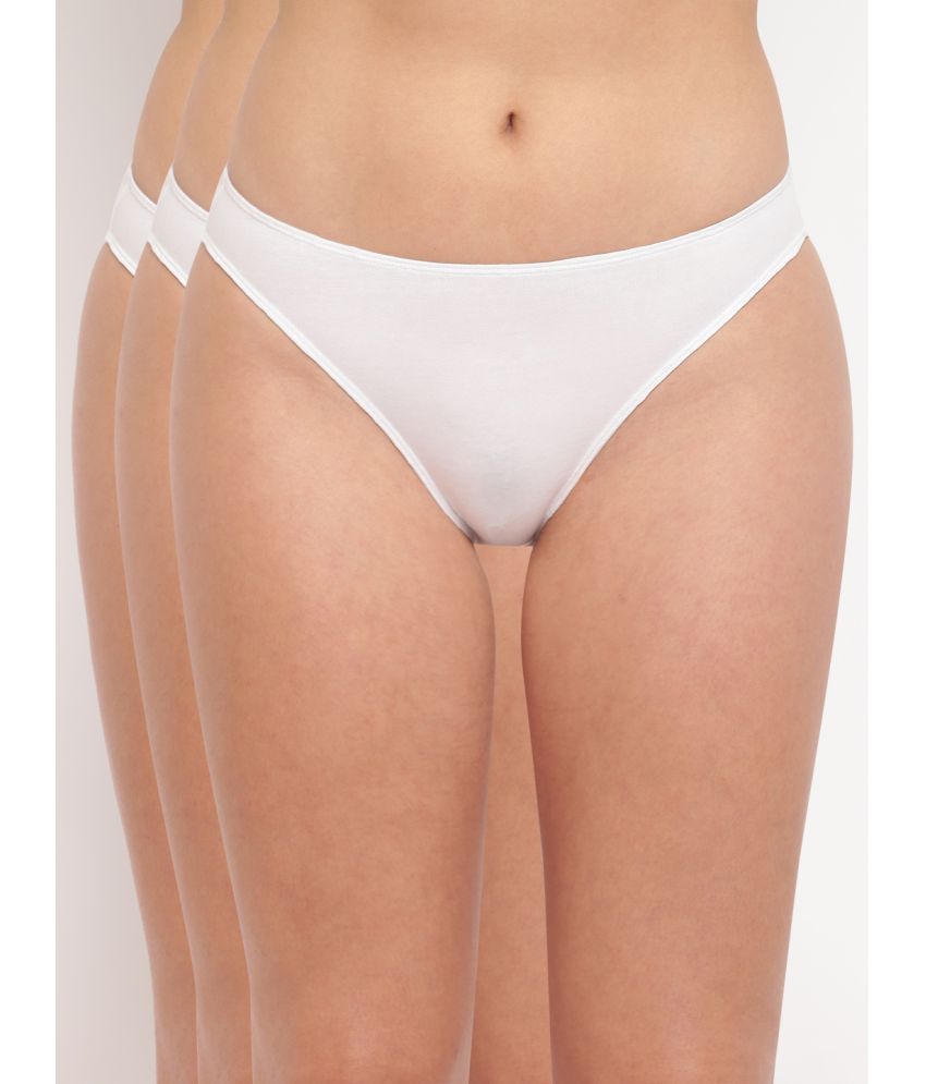     			BASIICS By La Intimo Pack of 3 Cotton Briefs For Women ( White )