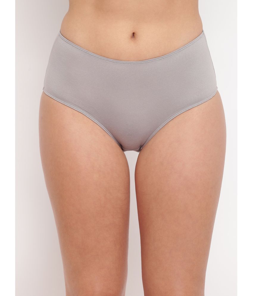     			BASIICS By La Intimo Pack of 1 Cotton Briefs For Women ( Grey )