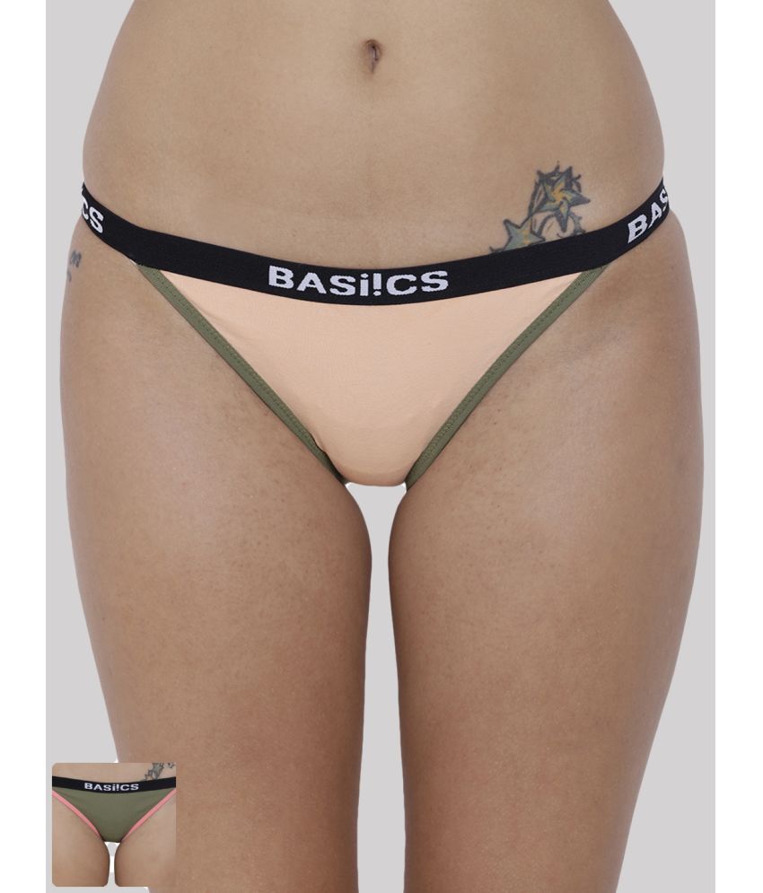     			BASIICS By La Intimo Pack of 2 Cotton Bikini For Women ( Multi Color )