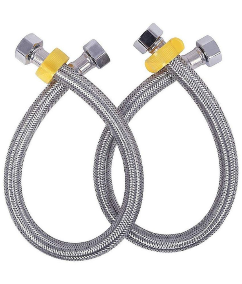     			BATHBLISS 30" Stainless Steel 304 Grade Connection Pipe with Brass Nut, High-Temperature Resistant, Scale-Preventing, Smooth Water Flow, Durable Plumbing Connection Solution (Set of 2)