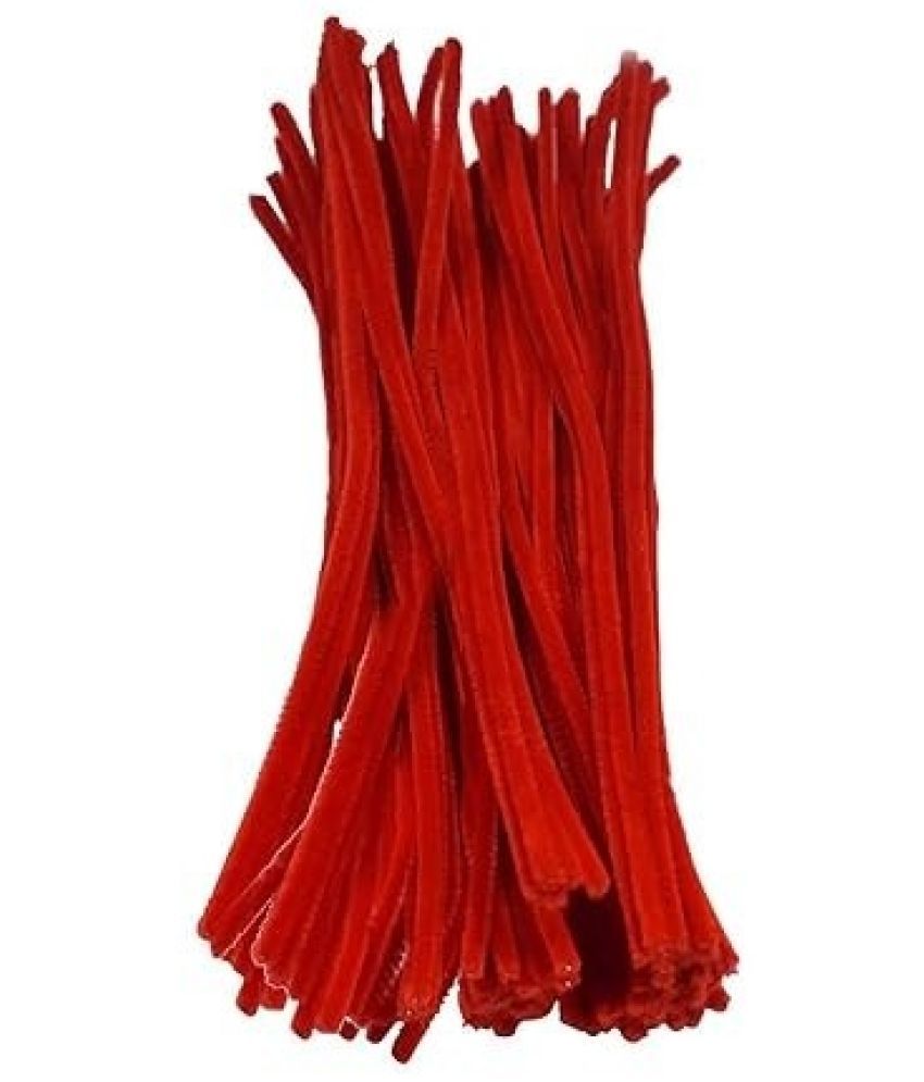     			ECLET Pipe Cleaner RED Color 100pcs : for Hobby Crafts, Scrapbooking, DIY Accessory