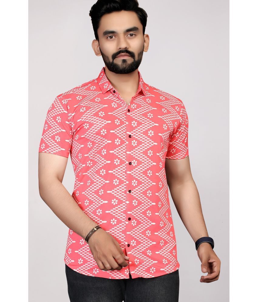     			FABRIPPLE Polyester Regular Fit Printed Half Sleeves Men's Casual Shirt - Peach ( Pack of 1 )