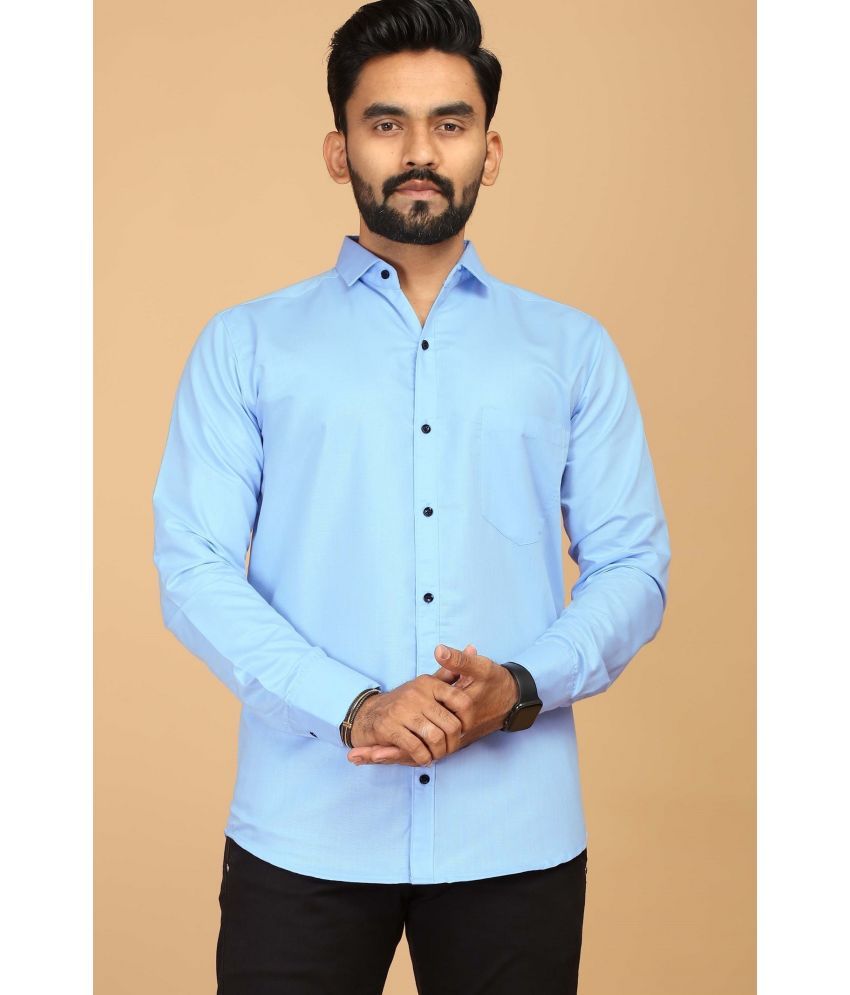     			FABRIPPLE Viscose Regular Fit Solids Full Sleeves Men's Casual Shirt - Blue ( Pack of 1 )