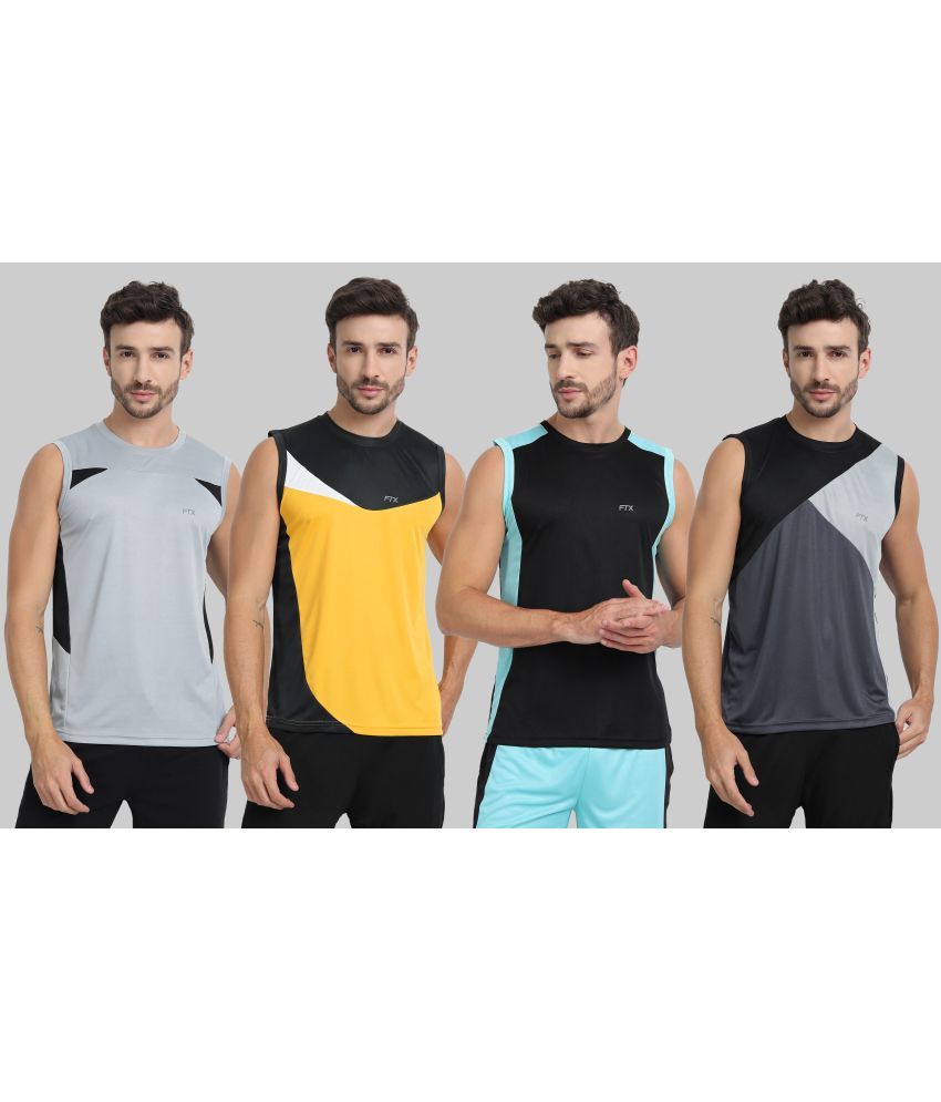     			FTX Pack of 4 Polyester Gym Vest For Men ( Rose Gold )