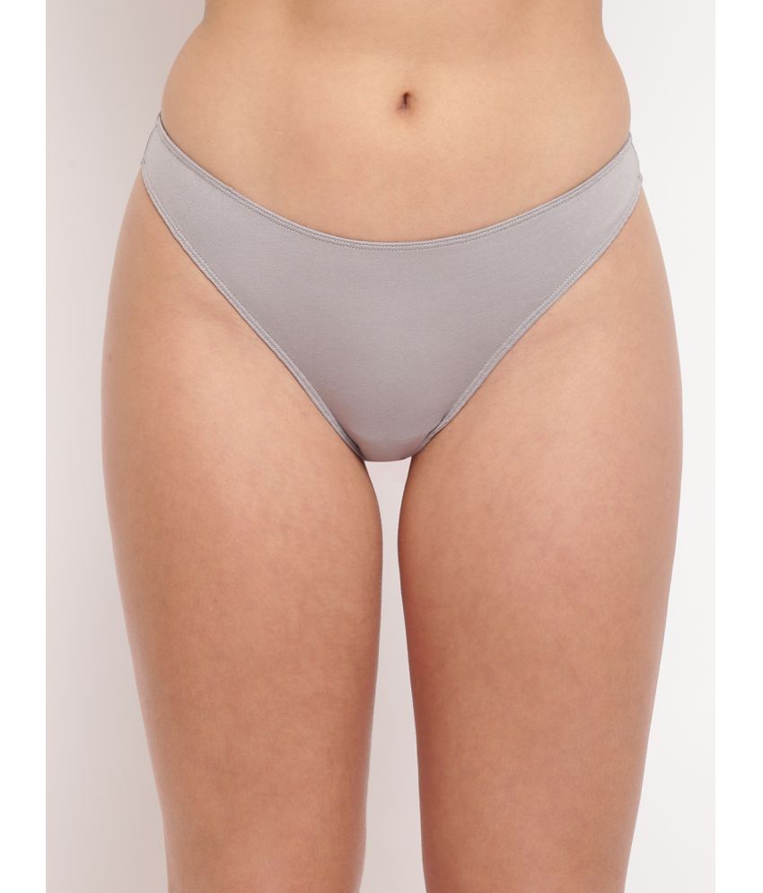     			La Intimo Pack of 1 Cotton Thongs For Women ( Grey )