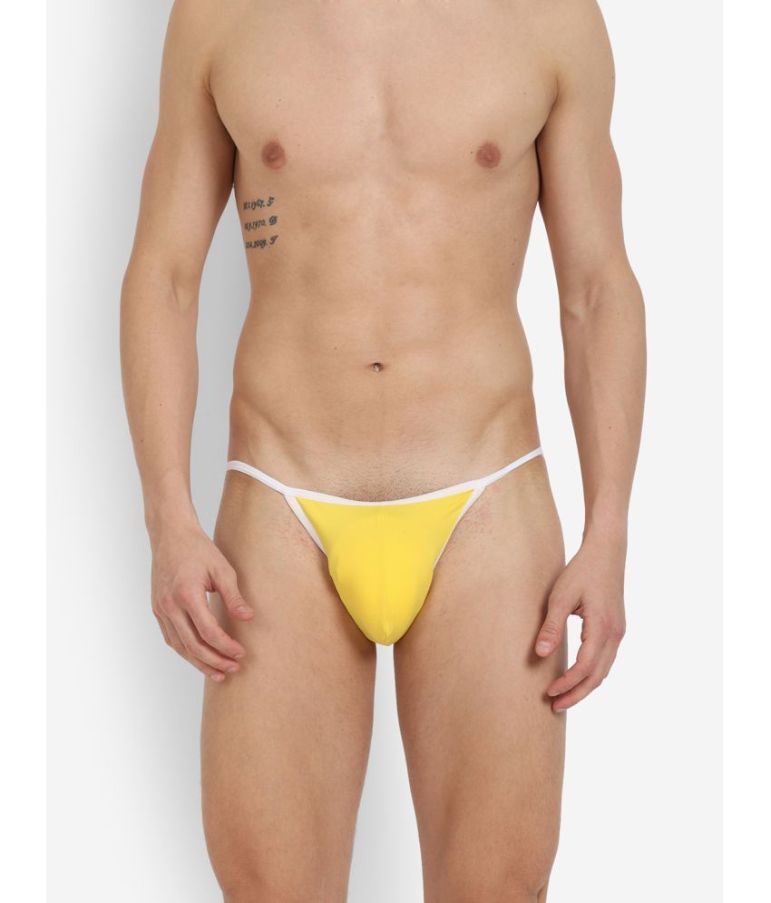     			La Intimo Pack of 1 Nylon Thongs For Men's ( Yellow )