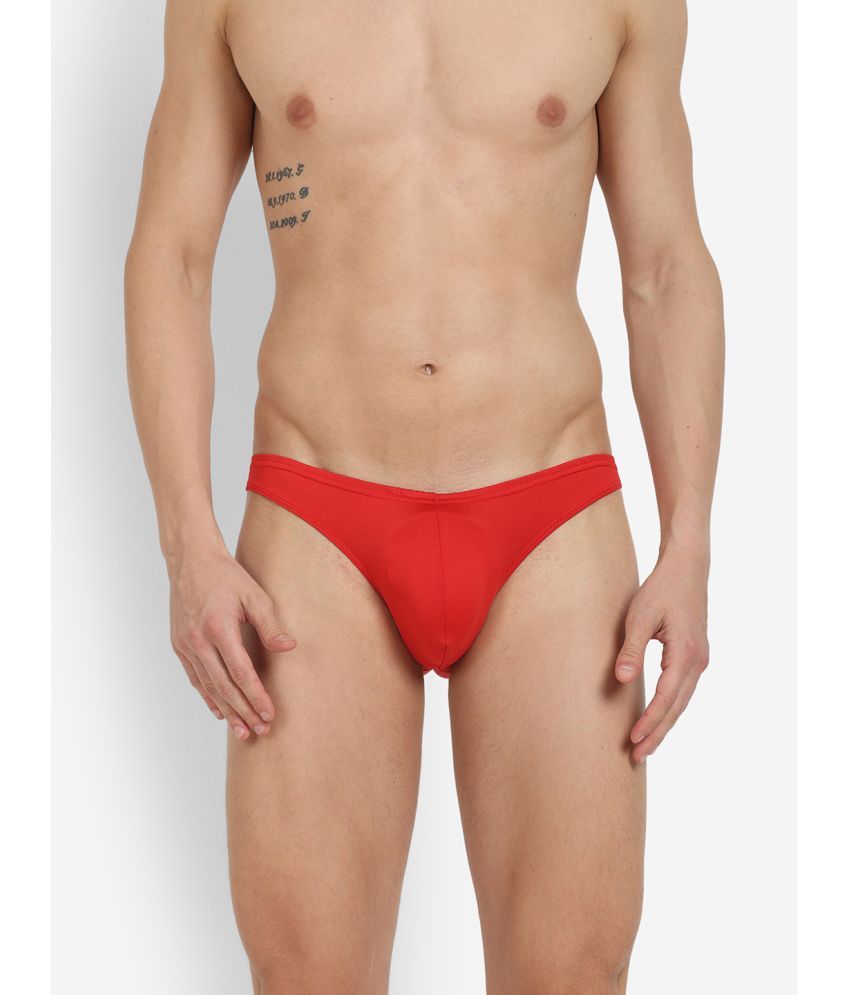     			La Intimo Pack of 1 Nylon Bikini For Men's ( Red )