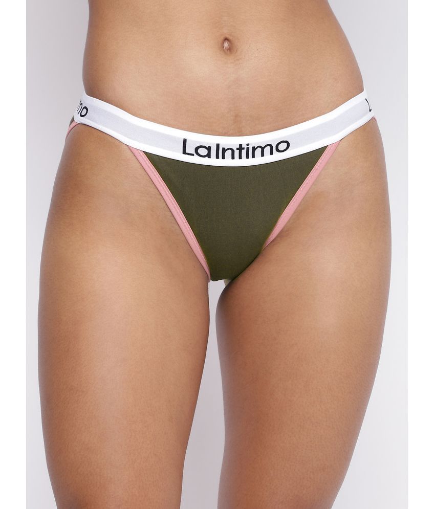     			La Intimo Pack of 1 Cotton Briefs For Women ( Olive )