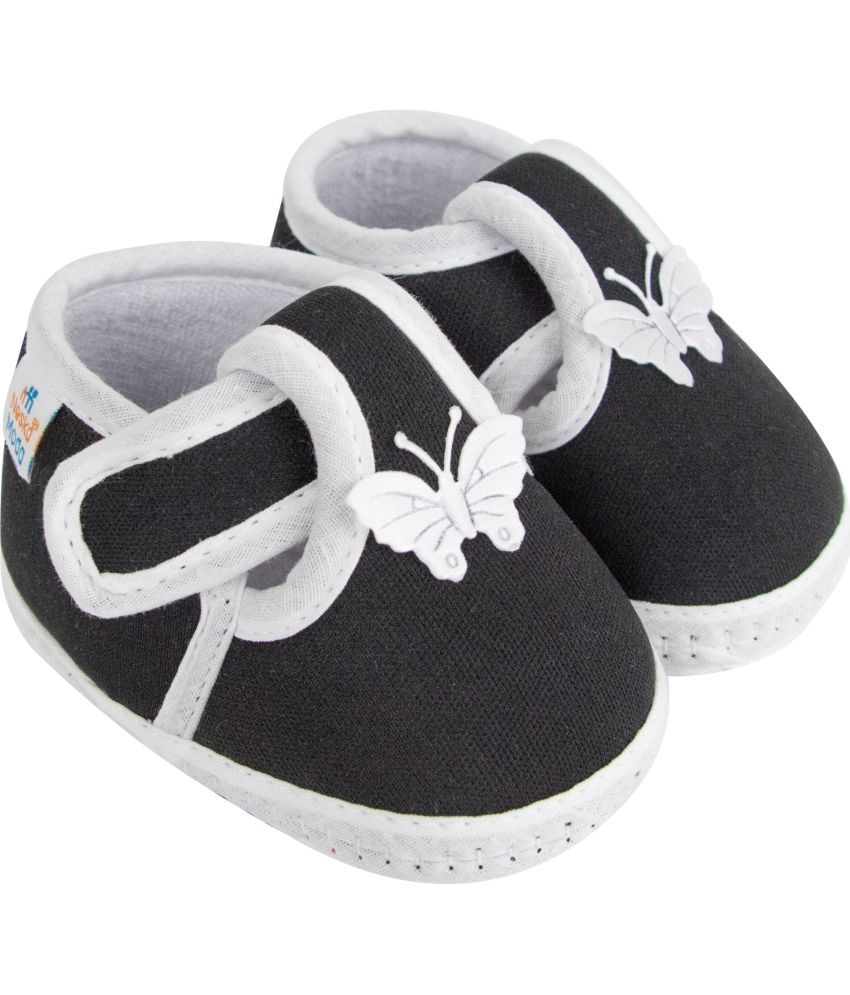     			Neska Moda - Black Booties For Baby Boy & Baby Girl 6-12 Months ( Pack of 1 )