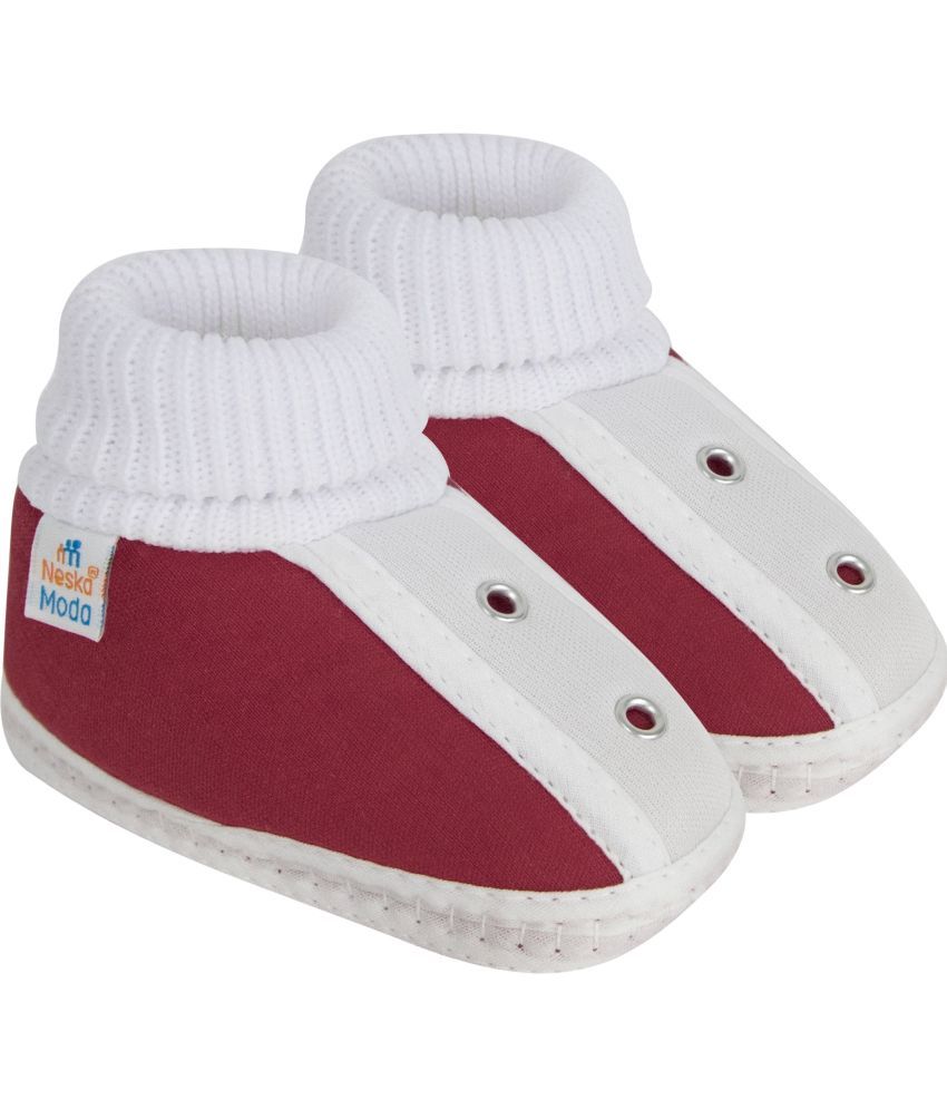     			Neska Moda - Maroon Booties For Baby Boy & Baby Girl 6-12 Months ( Pack of 1 )