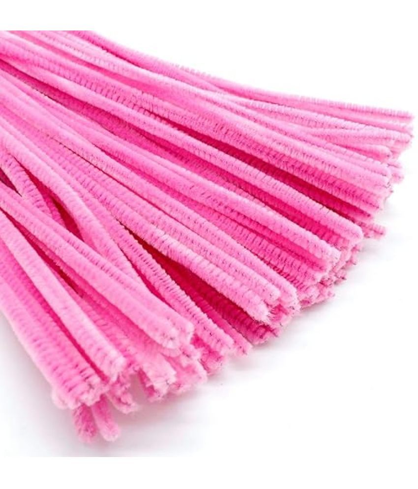     			Pipe Cleaner 12” PINK Color : 100pcs : for Hobby Crafts, Scrapbooking, DIY Accessory