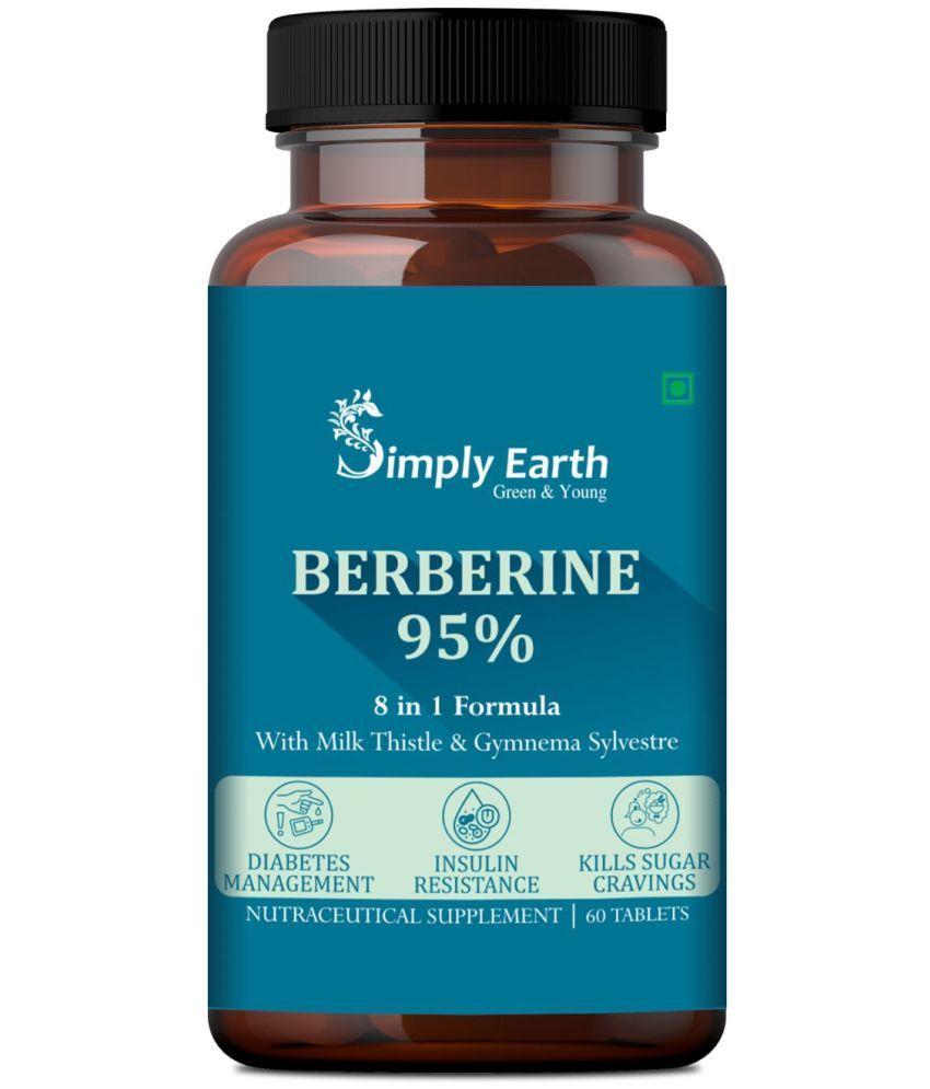     			Simply Earth Berberine 95% (500mg) Tablet with Milk Thistle, Cinnamon, Turmeric & Black Pepper (60 No.s)