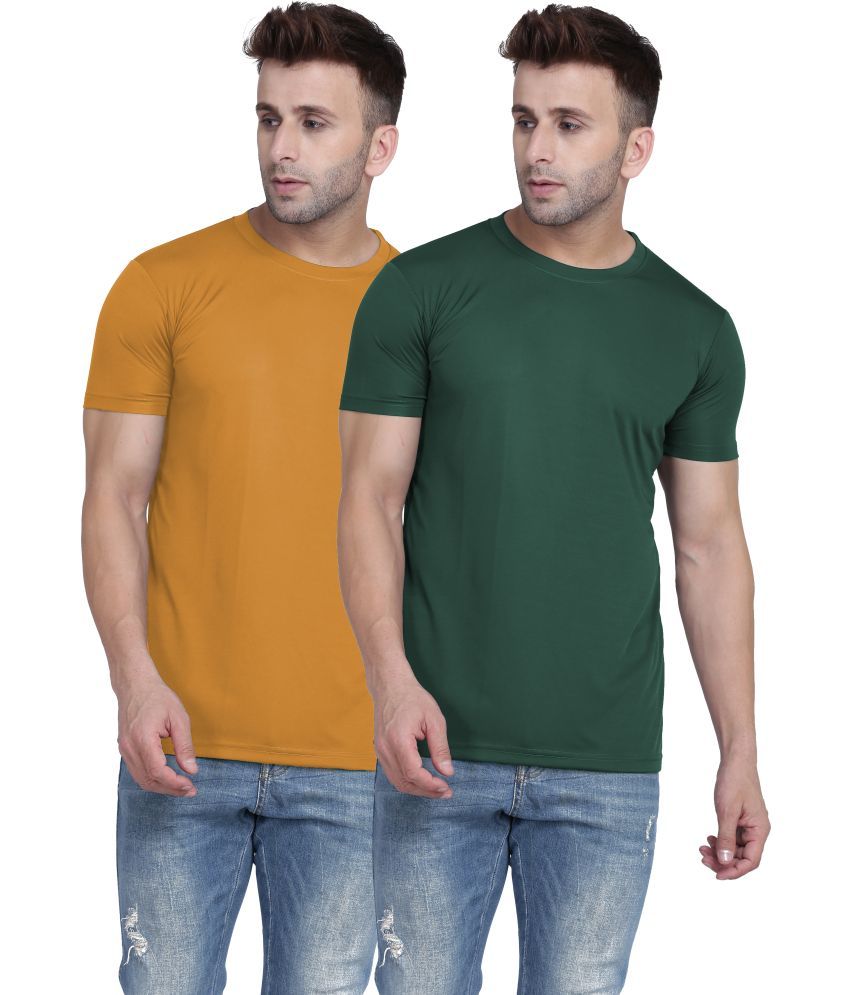     			TQH Polyester Slim Fit Solid Half Sleeves Men's Round T-Shirt - Multicolor8 ( Pack of 2 )