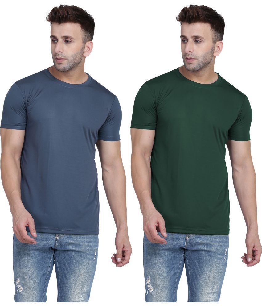     			TQH Polyester Slim Fit Solid Half Sleeves Men's Round T-Shirt - Multicolor11 ( Pack of 2 )