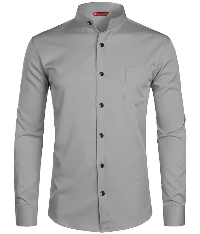     			Yugnik Cotton Blend Slim Fit Full Sleeves Men's Formal Shirt - Grey ( Pack of 1 )