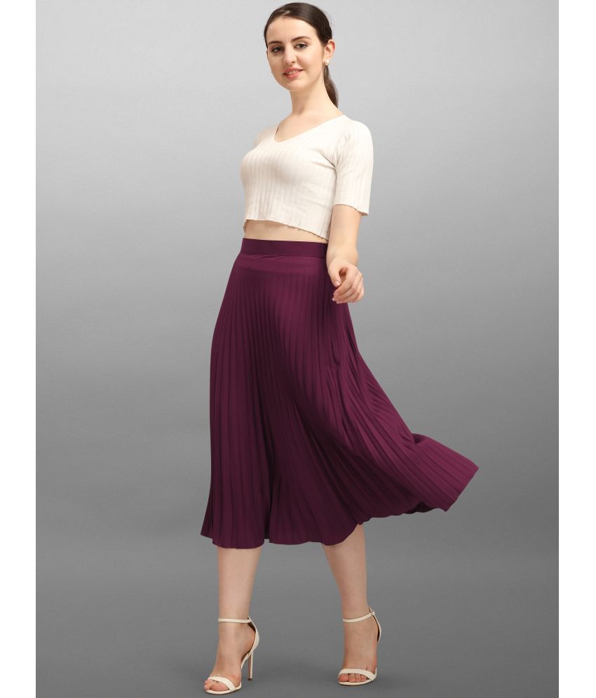     			ZWERLON Purple Rayon Women's Flared Skirt ( Pack of 1 )