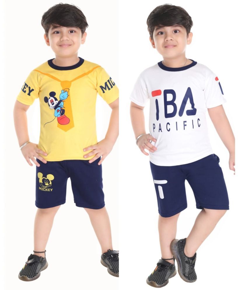     			s muktar garments Pack of 2 Baby Boys Cotton T-Shirts & Shorts Set ( Multicolor )