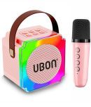 UBON DISCO KARAOKE MIC 10 W Bluetooth Speaker Bluetooth V 5.3 with USB Playback Time 6 hrs Pink