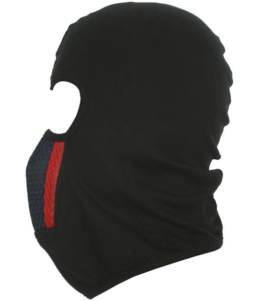     			AKSMIT Black/Red Solid Cotton Bike Face Cover Free