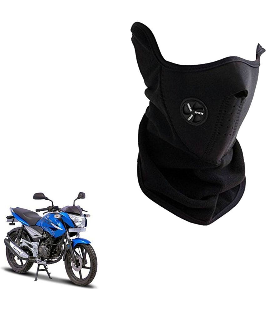     			AKSMIT Black Solid Cotton Bike Face Cover XXL