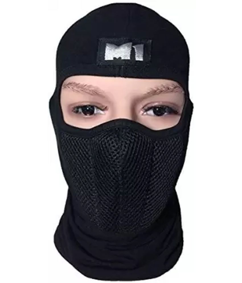     			AKSMIT Black Solid Fleece Bike Face Cover Free