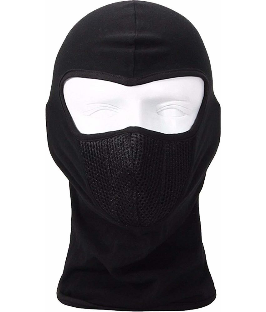     			AKSMIT Black Solid Fleece Bike Face Cover M