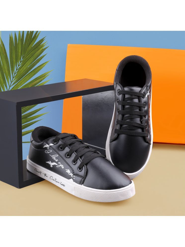     			Aroom Black Women's Sneakers