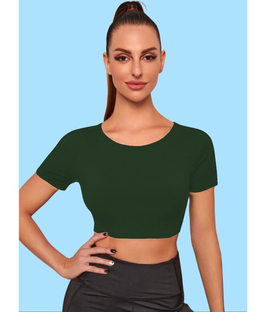     			Dream Beauty Fashion Green Polyester Women's Crop Top ( Pack of 1 )