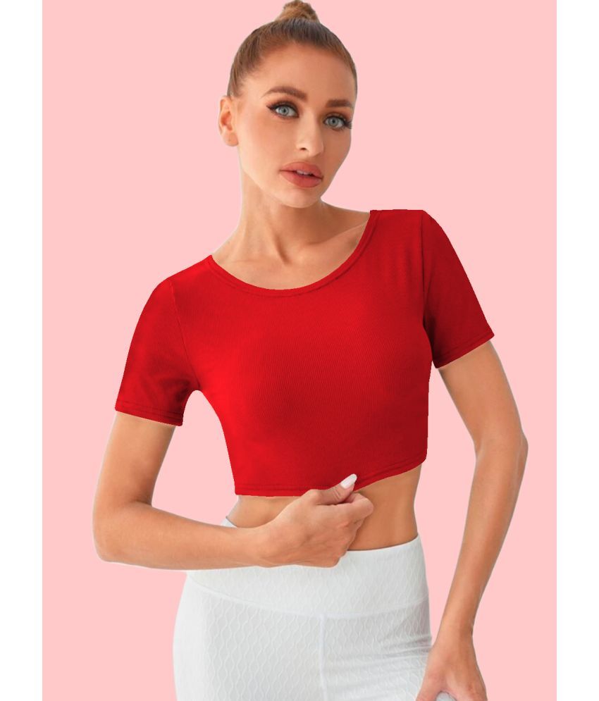     			Dream Beauty Fashion Red Polyester Women's Crop Top ( Pack of 1 )