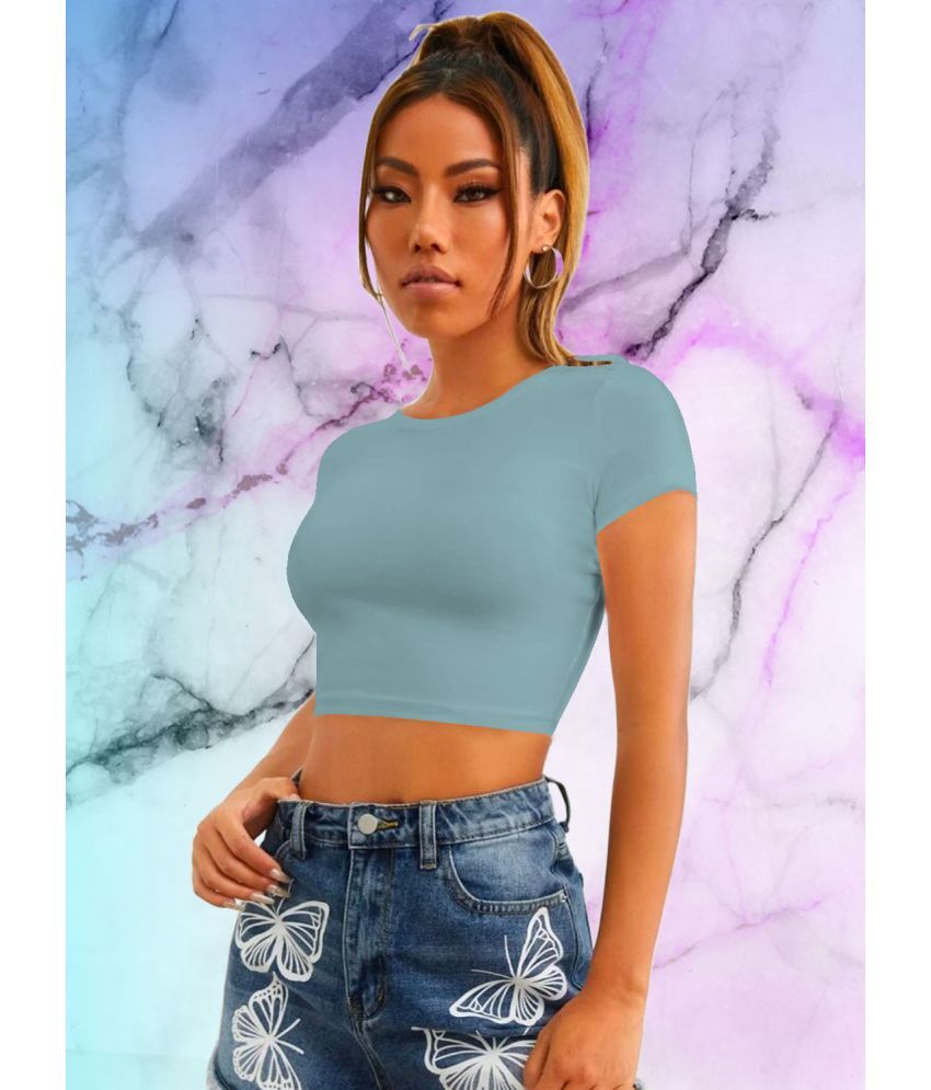     			Dream Beauty Fashion Teal Polyester Women's Crop Top ( Pack of 1 )