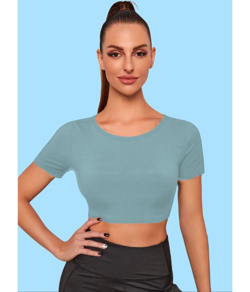     			Dream Beauty Fashion Teal Polyester Women's Crop Top ( Pack of 1 )