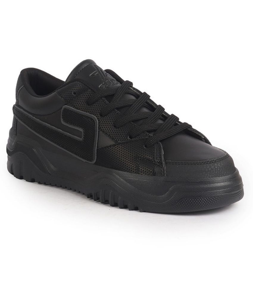     			Fausto Low Top Chunky Lace-Up Sneaker Shoes Black Men's Sneakers