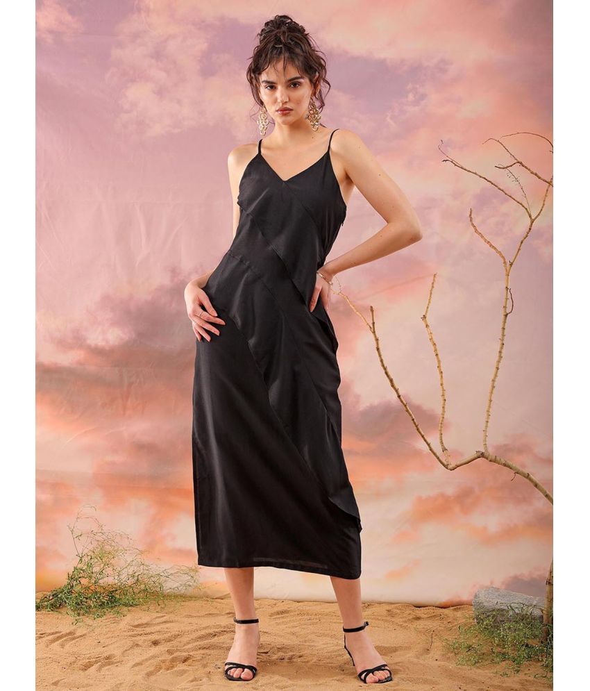     			Freehand Polyester Solid Full Length Women's Maxi - Black ( Pack of 1 )