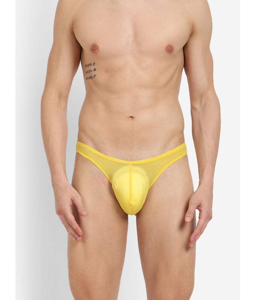     			La Intimo Pack of 1 Nylon Thongs For Men's ( Yellow )