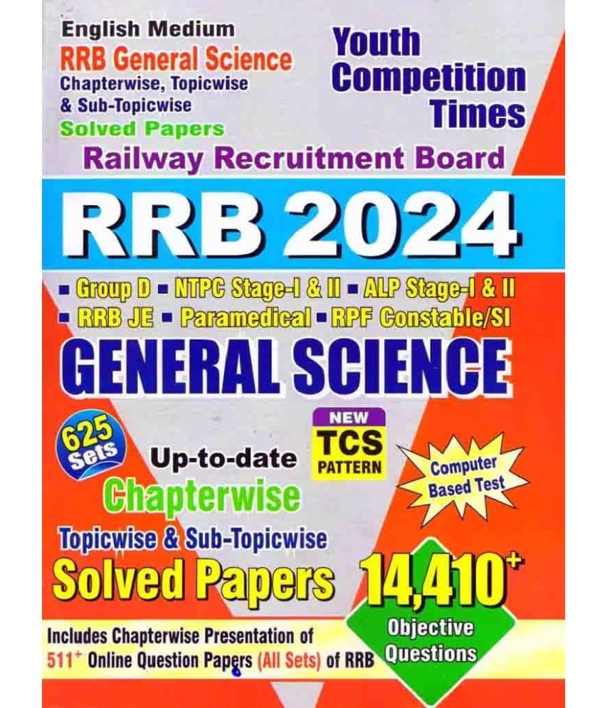     			Youth Competition Times Railway Recruitment Board General Science | Chapterwise Solved Papers | Objective Questions | English Medium Paperback