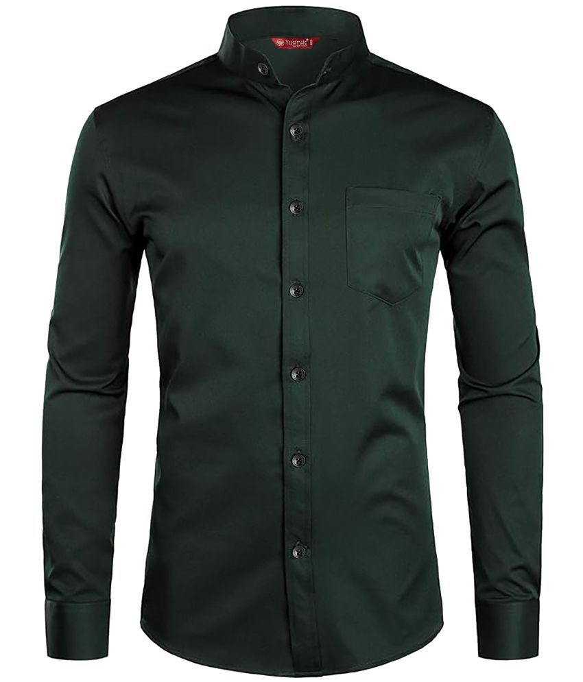     			Yugnik Cotton Blend Slim Fit Full Sleeves Men's Formal Shirt - Green ( Pack of 1 )