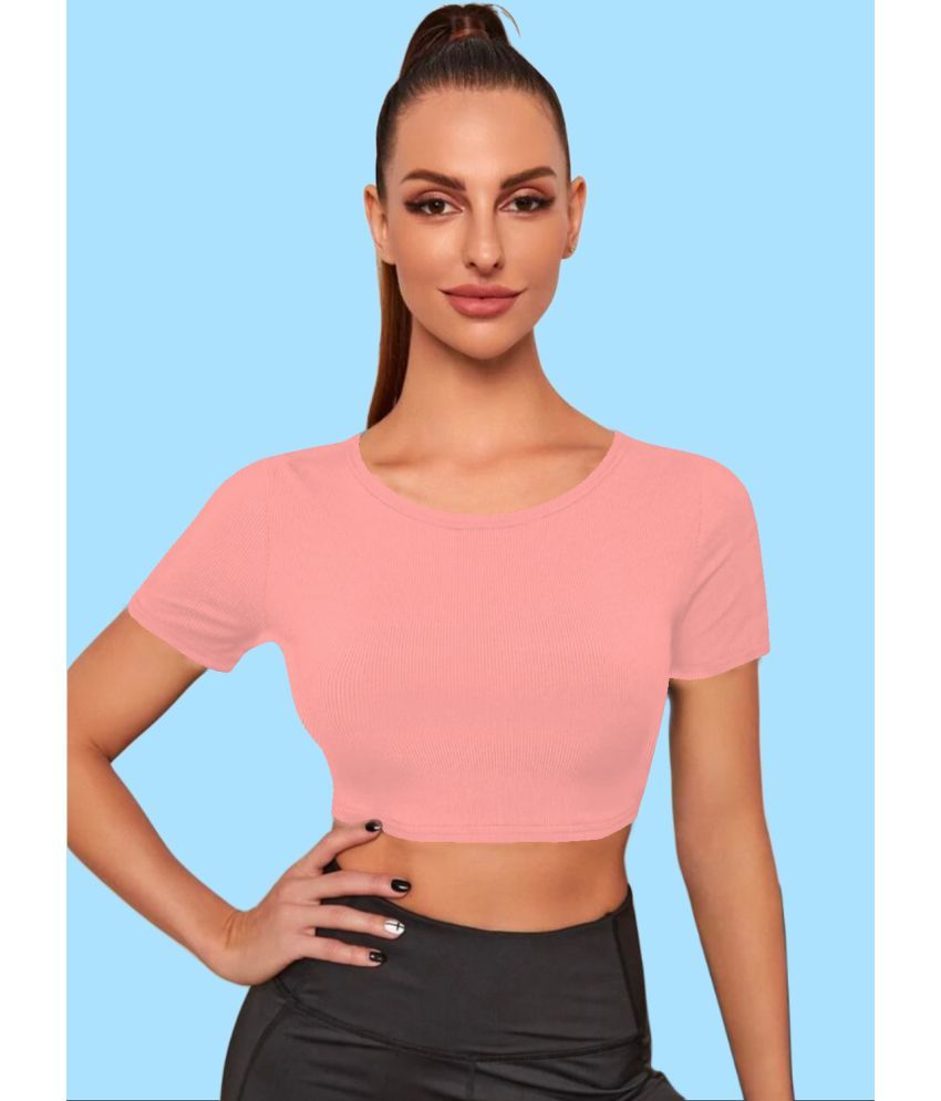     			Dream Beauty Fashion Peach Polyester Women's Crop Top ( Pack of 1 )