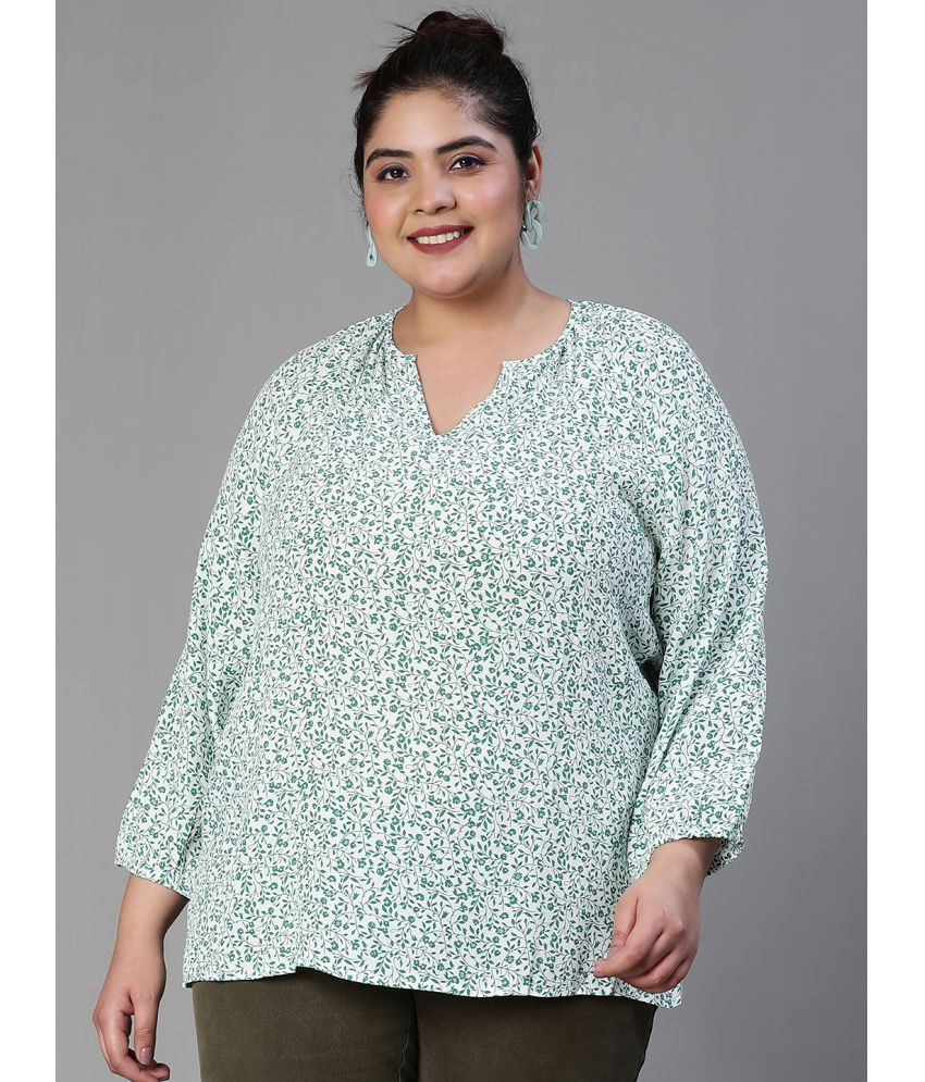     			Oxolloxo Green Viscose Rayon Women's Regular Top ( Pack of 1 )