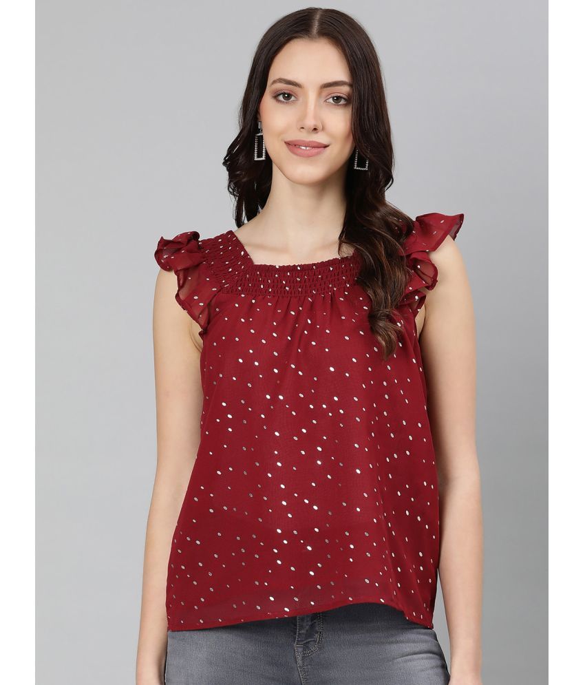     			Oxolloxo Maroon Polyester Women's Regular Top ( Pack of 1 )