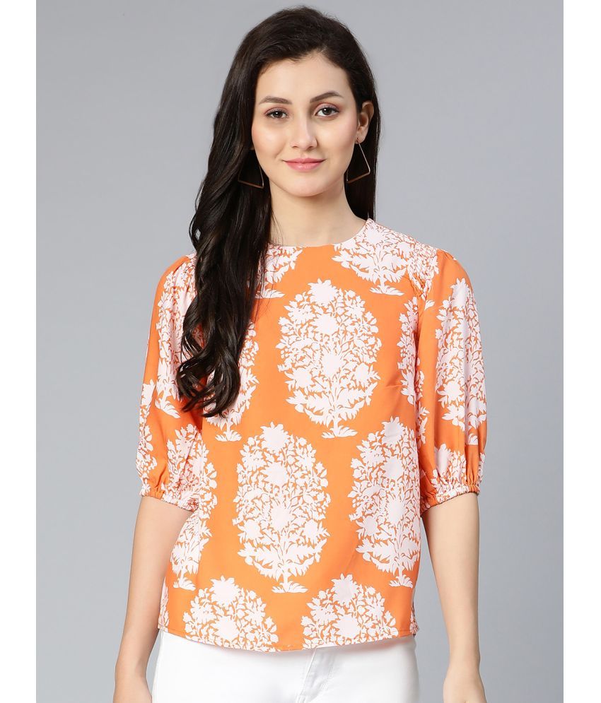     			Oxolloxo Orange Viscose Rayon Women's Regular Top ( Pack of 1 )