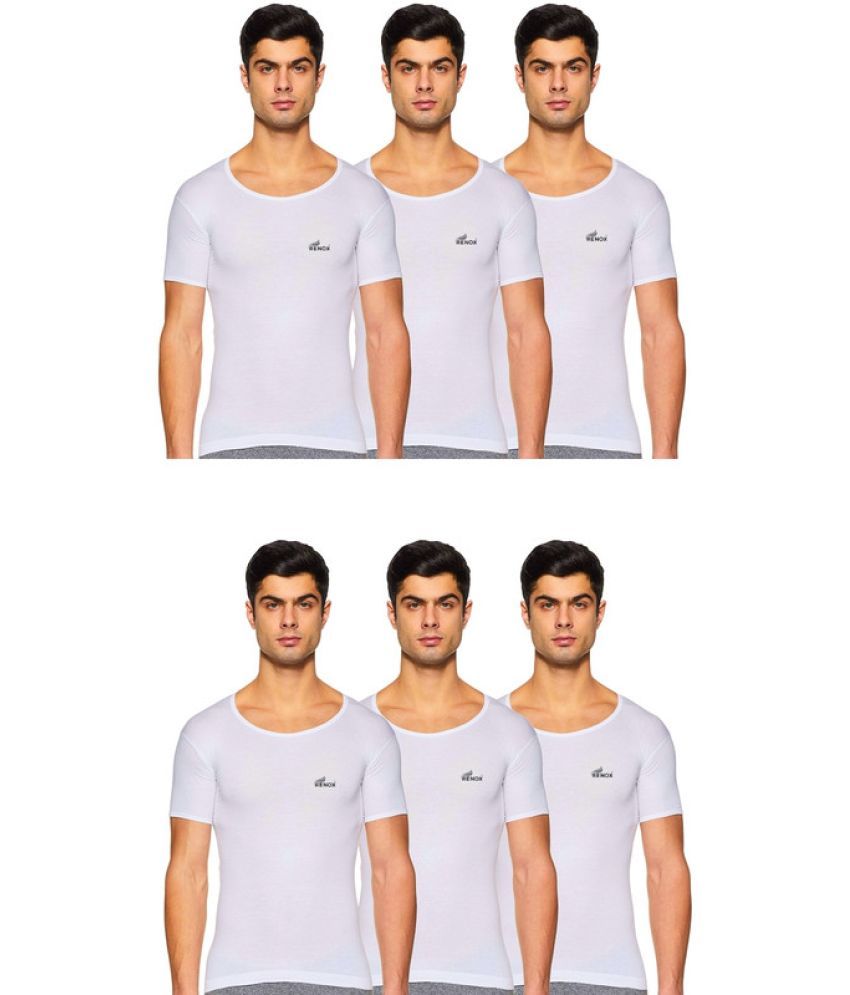     			Renox Pack of 5 Cotton Tank For Men ( White )