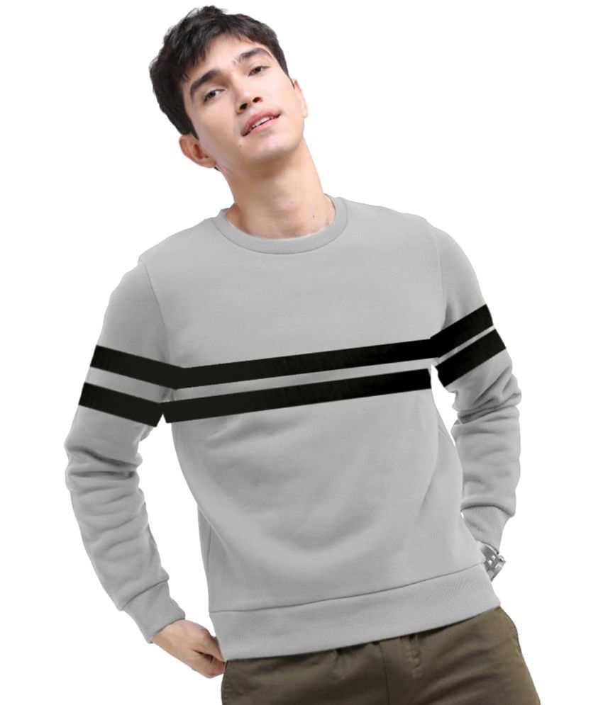     			AOOSH Fleece Round Neck Men's Sweatshirt - Grey ( Pack of 1 )