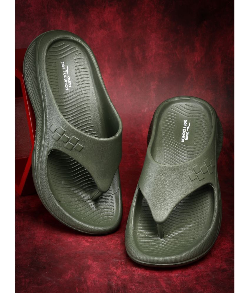     			ASIAN Olive Men's Slide Flip Flop